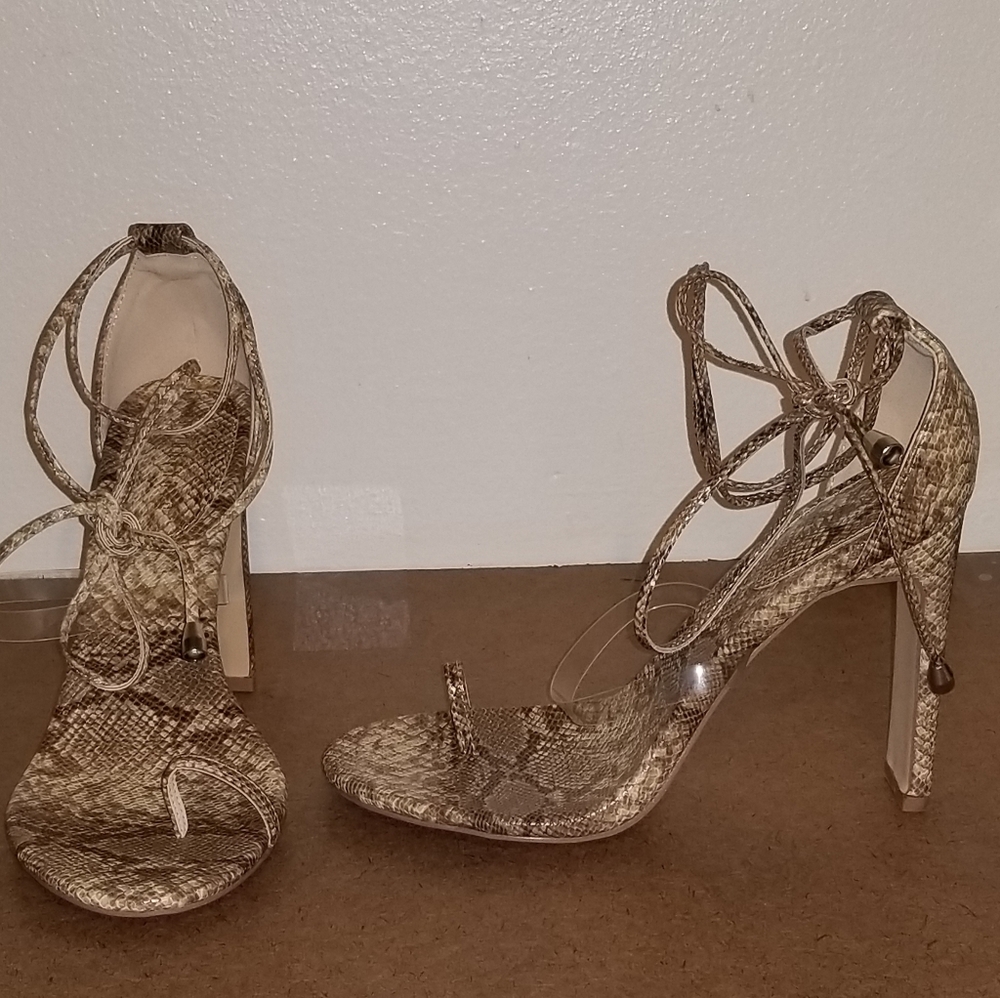 Fashion Nova Snake Skin Print Heels